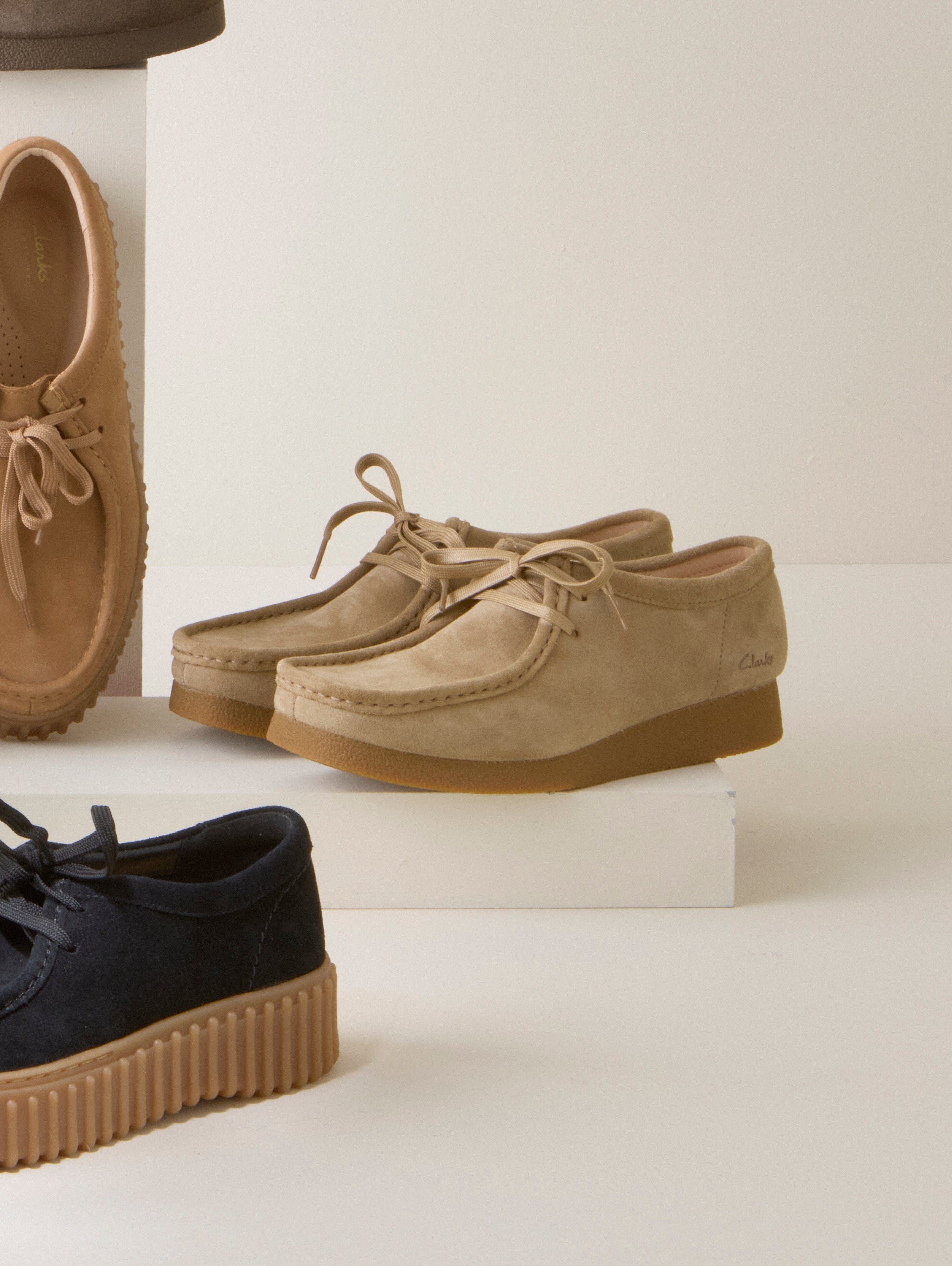 Wallabee Evosh ruskind sko - Dark Sand Suede